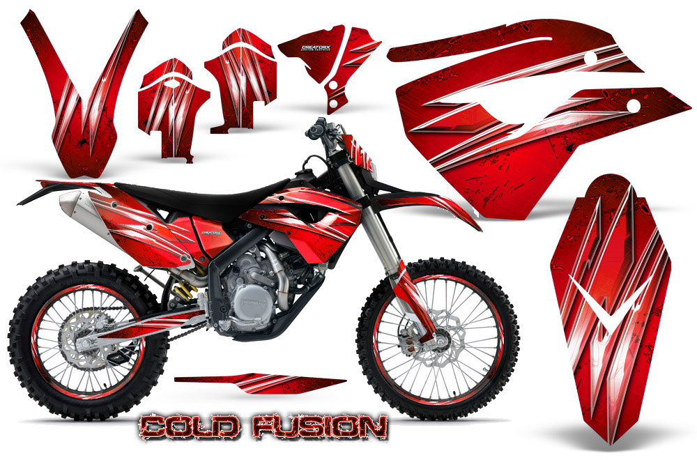 Husaberg FE570 Enduro 2010 Graphics Kit Cold Fusion Red NP Rims